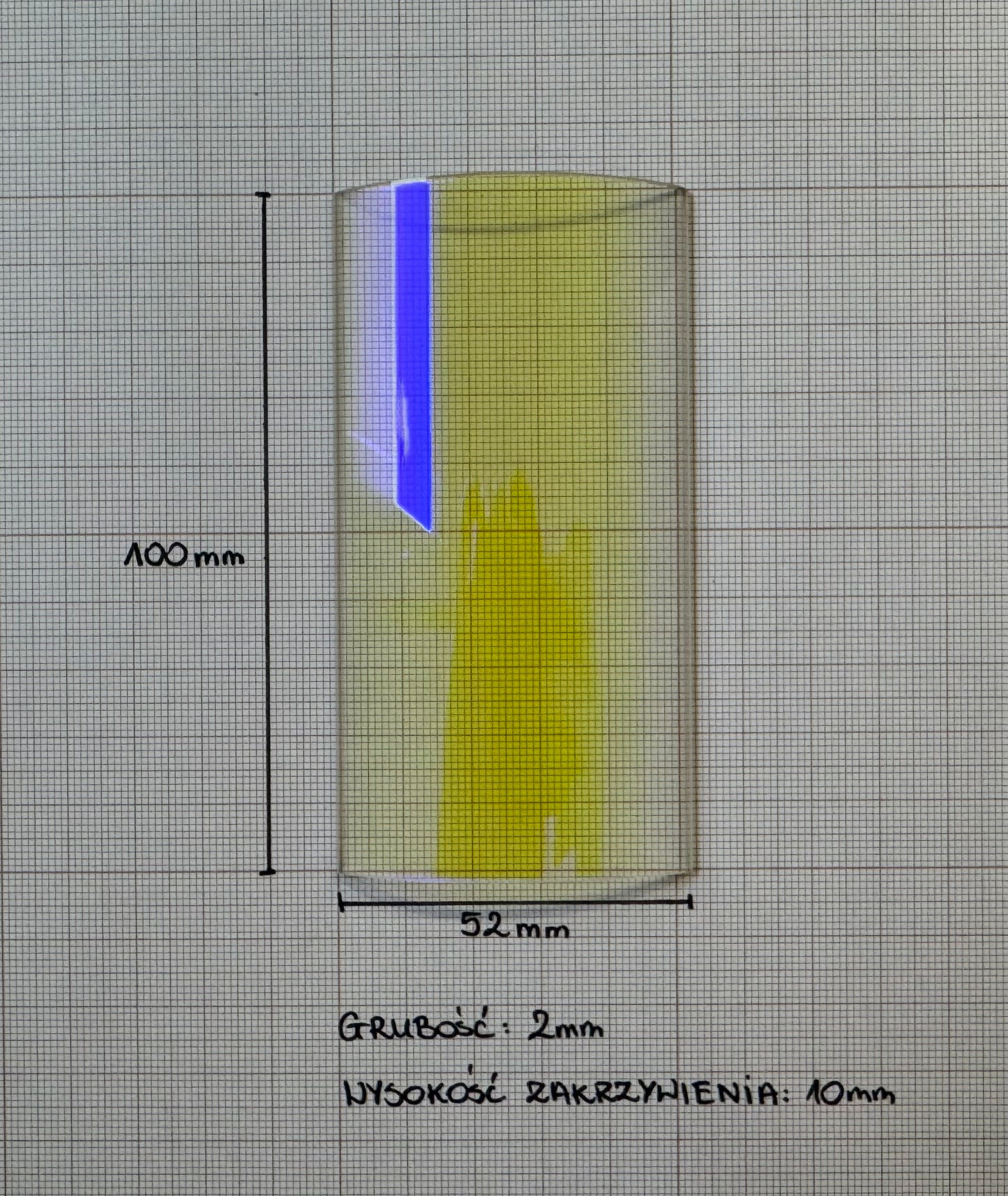 Szkło kwarcowe 65x52 (mm)